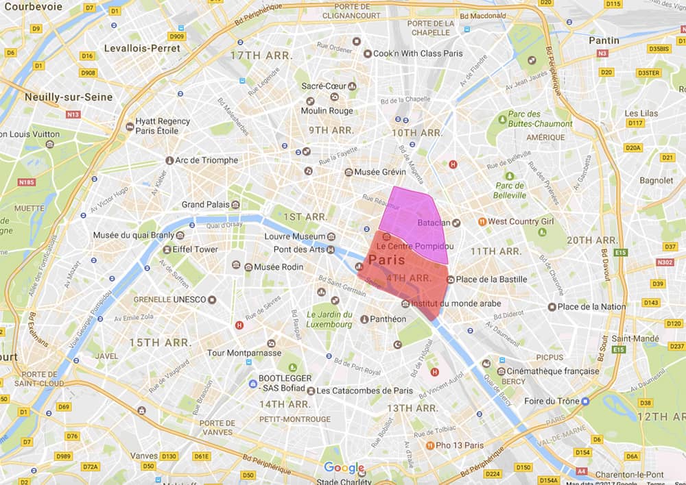 Marais Neighborhood Map | Paris Travel Guide