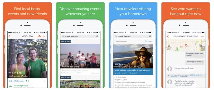 Best travel apps - Couchsurfing