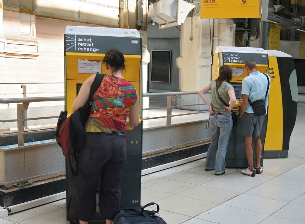 Máquina de bilhetes de trem da SNCF France