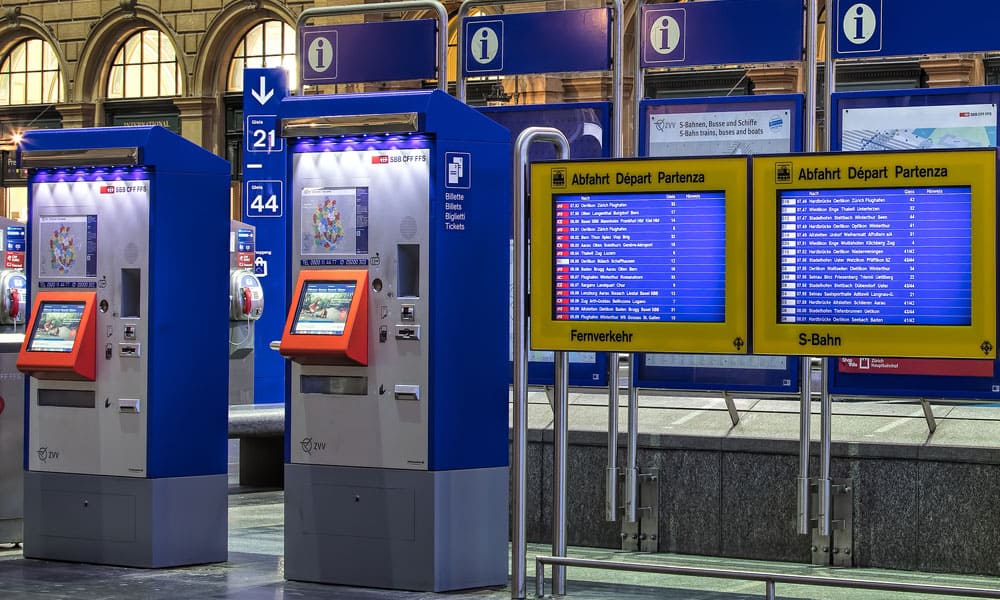 Swiss train ticket machine