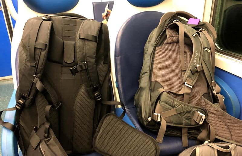 Best Carry-On Backpack - Train Seats