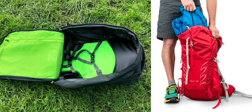 hiking backpack that opens like a suitcase