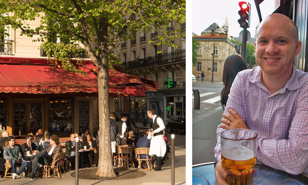 Drinks at a Paris sidewalk cafe