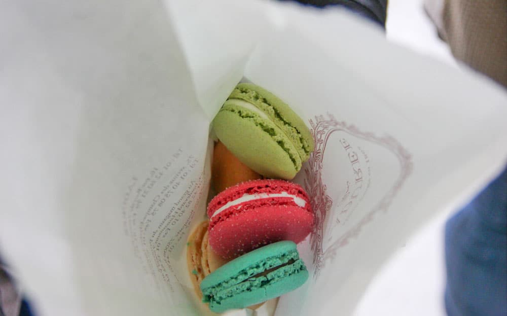 Eating macarons in Paris