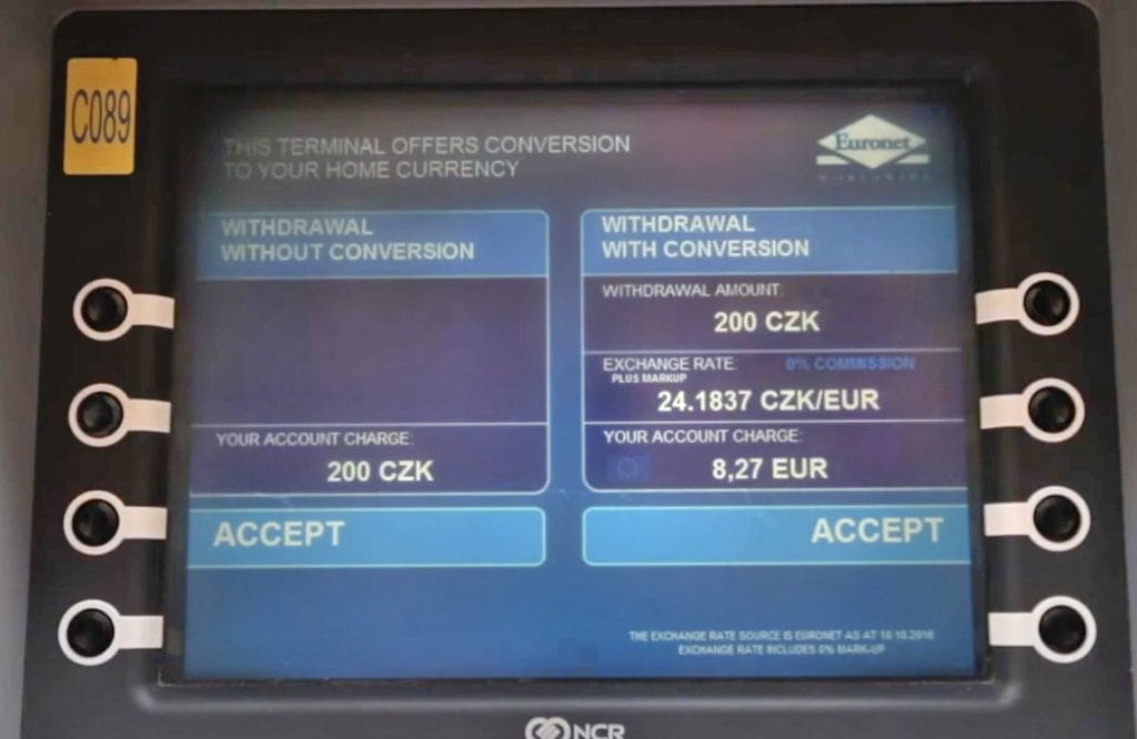 Transfer ATMs - Use of credit and debit cards in Europe