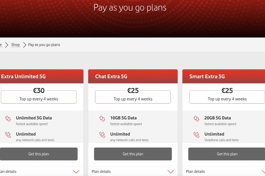 free sim card vodafone ireland