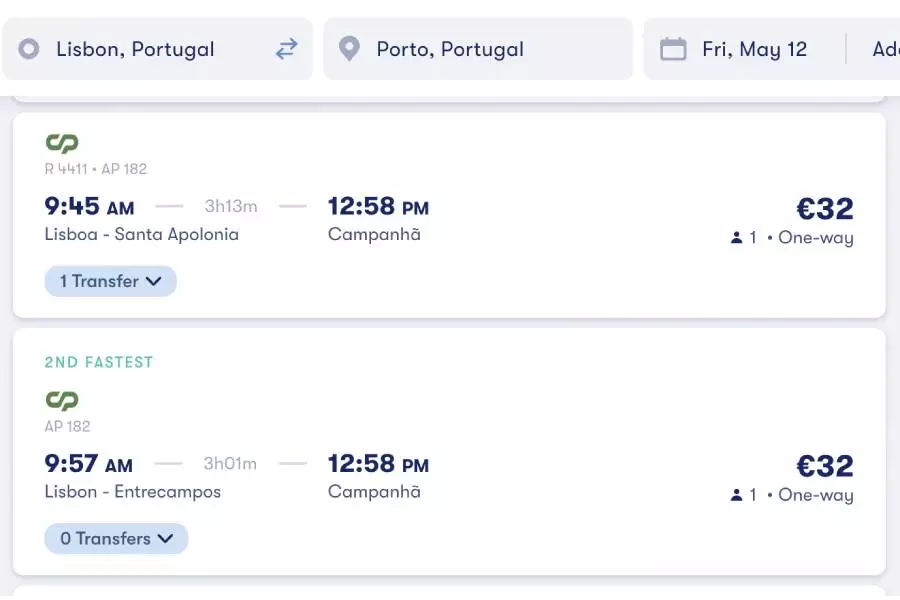 is train travel easy in portugal